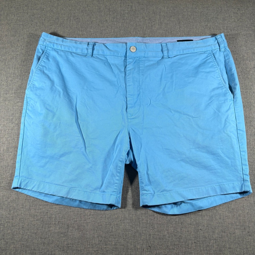Bonobos Chino Shorts Men 44 Blue 7 Inch Inseam Stretch Cotton Flat Front